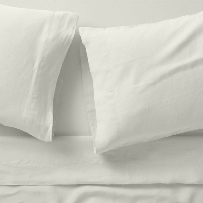 Aire Natural EUROPEAN FLAX ™-Certified Linen Pampas Ivory Queen Bed Sheet Set - Image 0