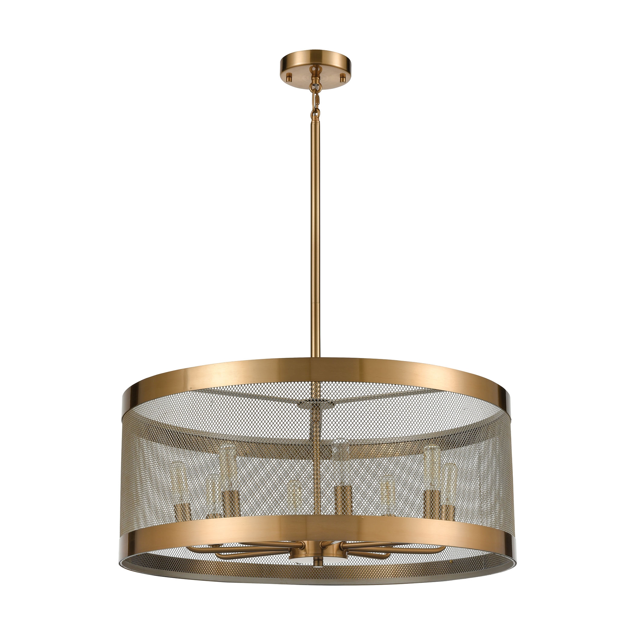 Line in the Sand 24'' Wide 8-Light Pendant - Satin Brass - Image 1