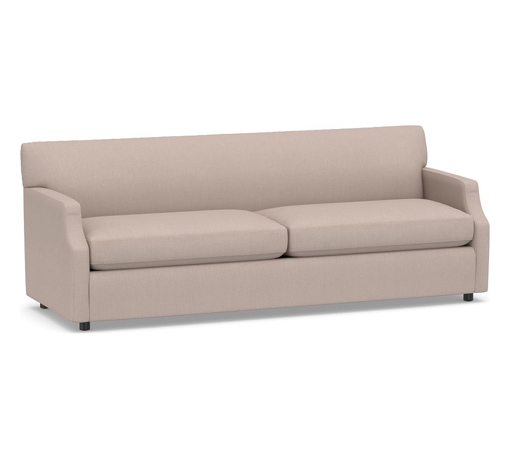 SoMa Hazel Upholstered Grand Sofa 85.5", Polyester Wrapped Cushions, Performance Heathered Tweed Desert - Image 0