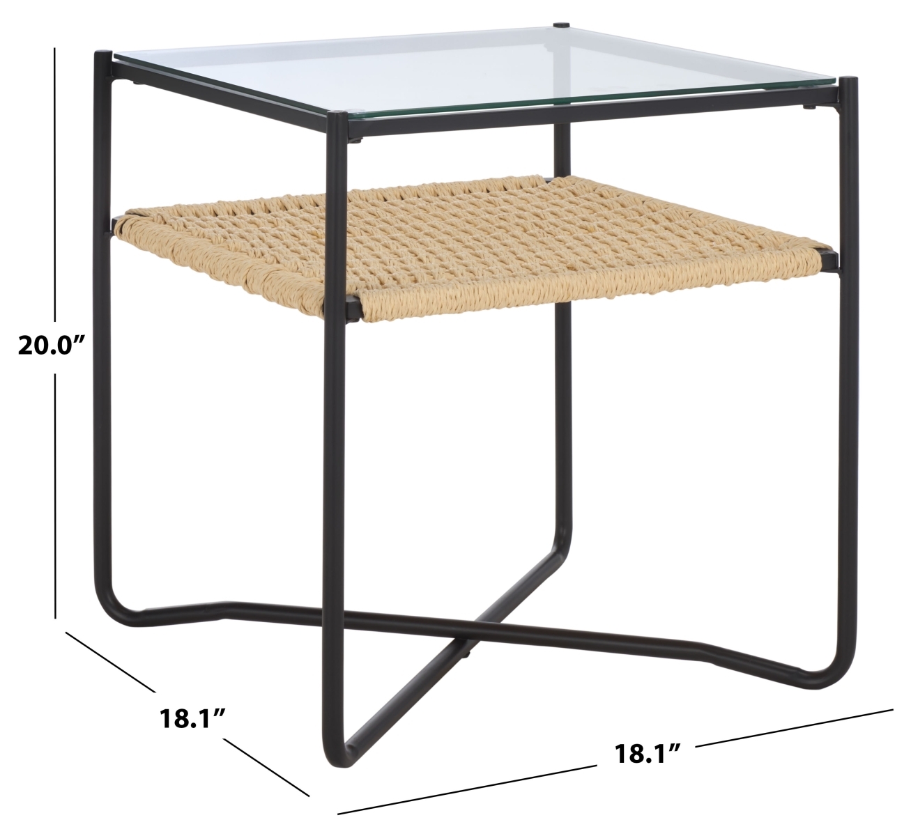 Omaka 1 Shelf End Table - Natural / Black - Safavieh - Image 4