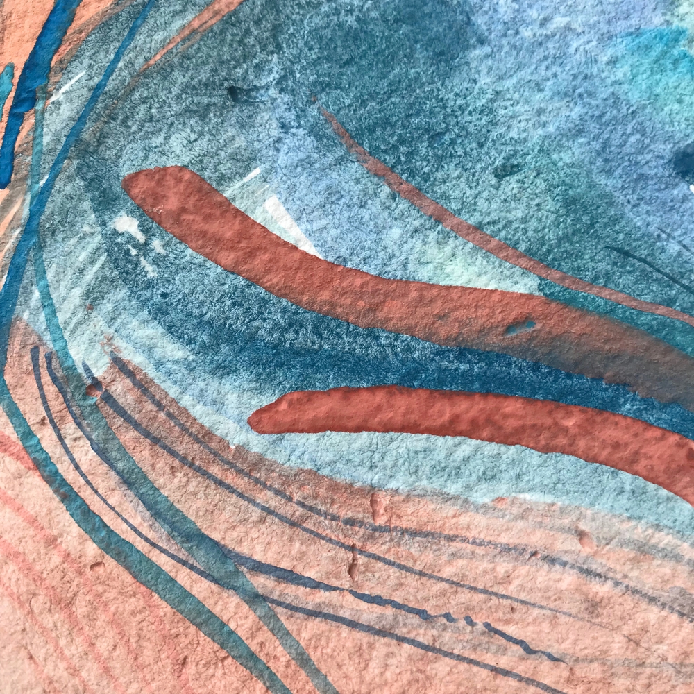 Grace [1]: An Abstract Watercolor Piece In Reds And Blues By Alyssa Hamilton Art Throw Pillow by Alyssa Hamilton Art - Cover (16" x 16") With Pillow Insert - Outdoor Pillow - Image 1