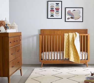 west elm x pbk Mid Century 4-in-1 Convertible Crib, Acorn, In-Home Delivery - Image 1