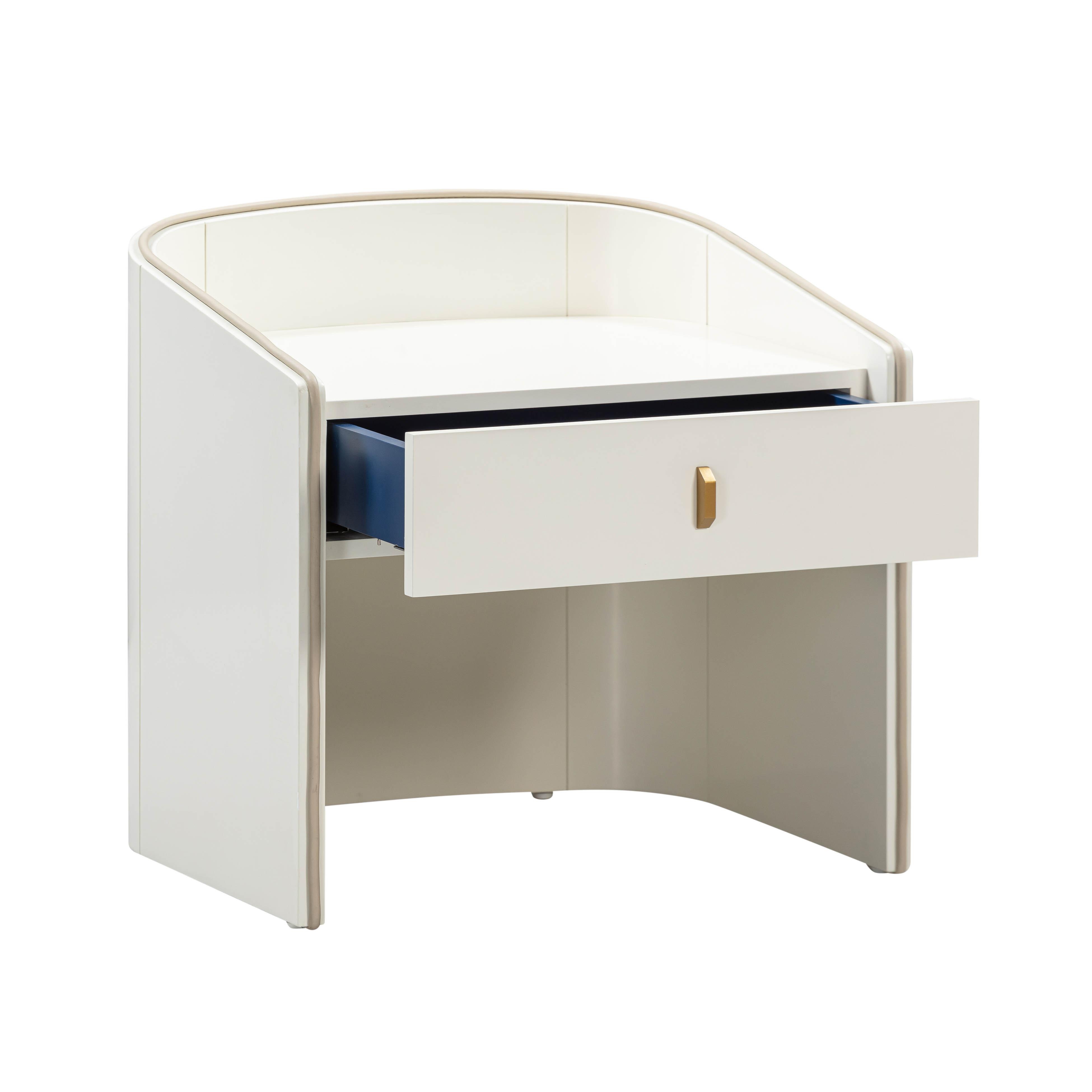 Collins Cream Lacquer Nightstand - Image 4
