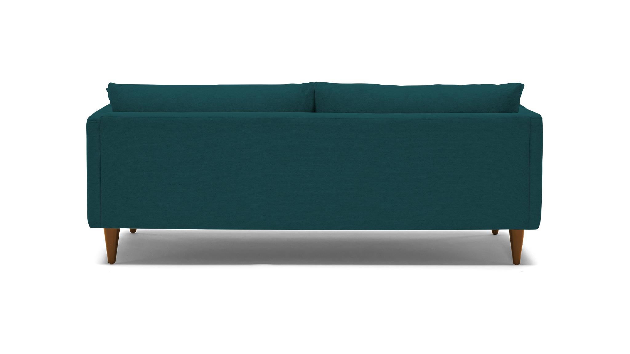 Blue Lewis Mid Century Modern Sofa - Royale Peacock - Mocha - Cone - Image 4