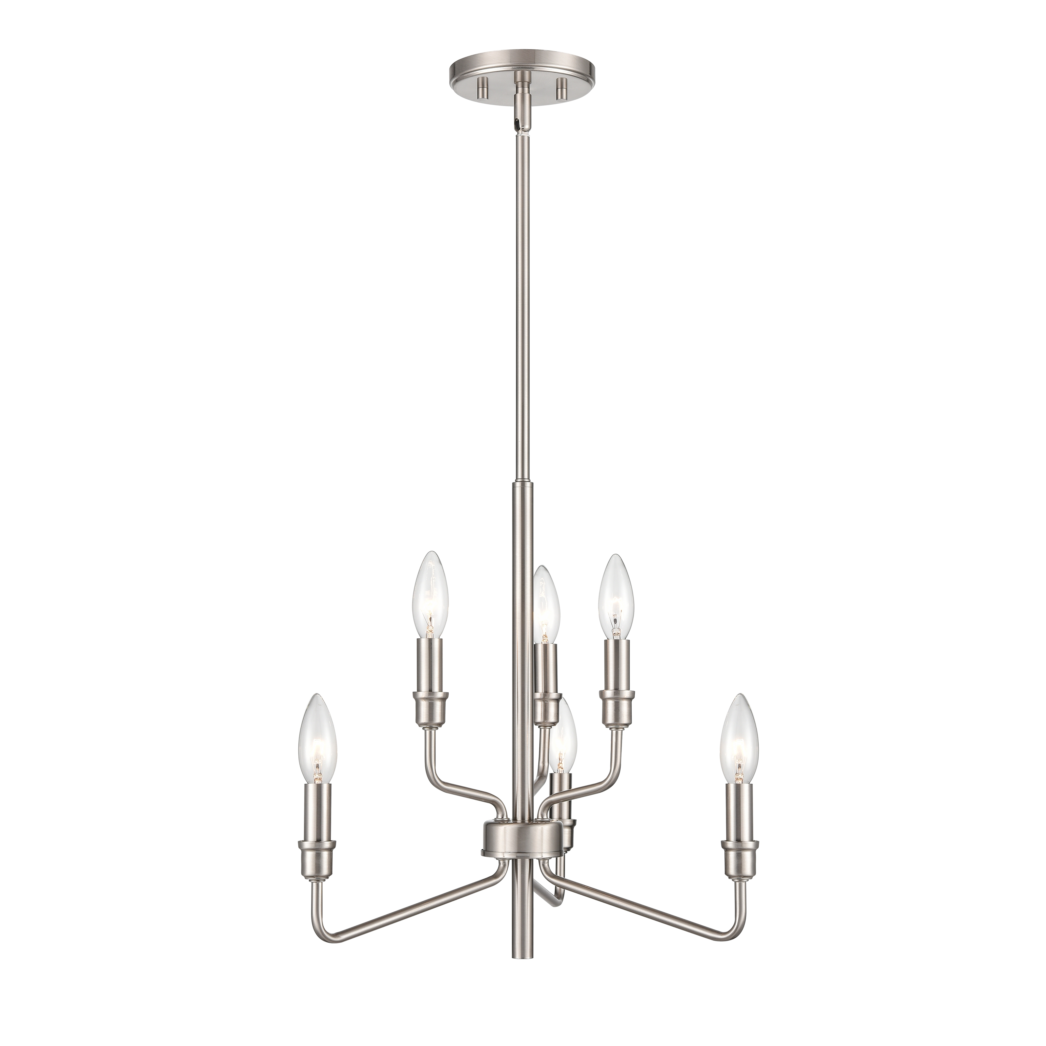 Saginaw 18'' Wide 6-Light Chandelier - Satin Nickel - Image 0