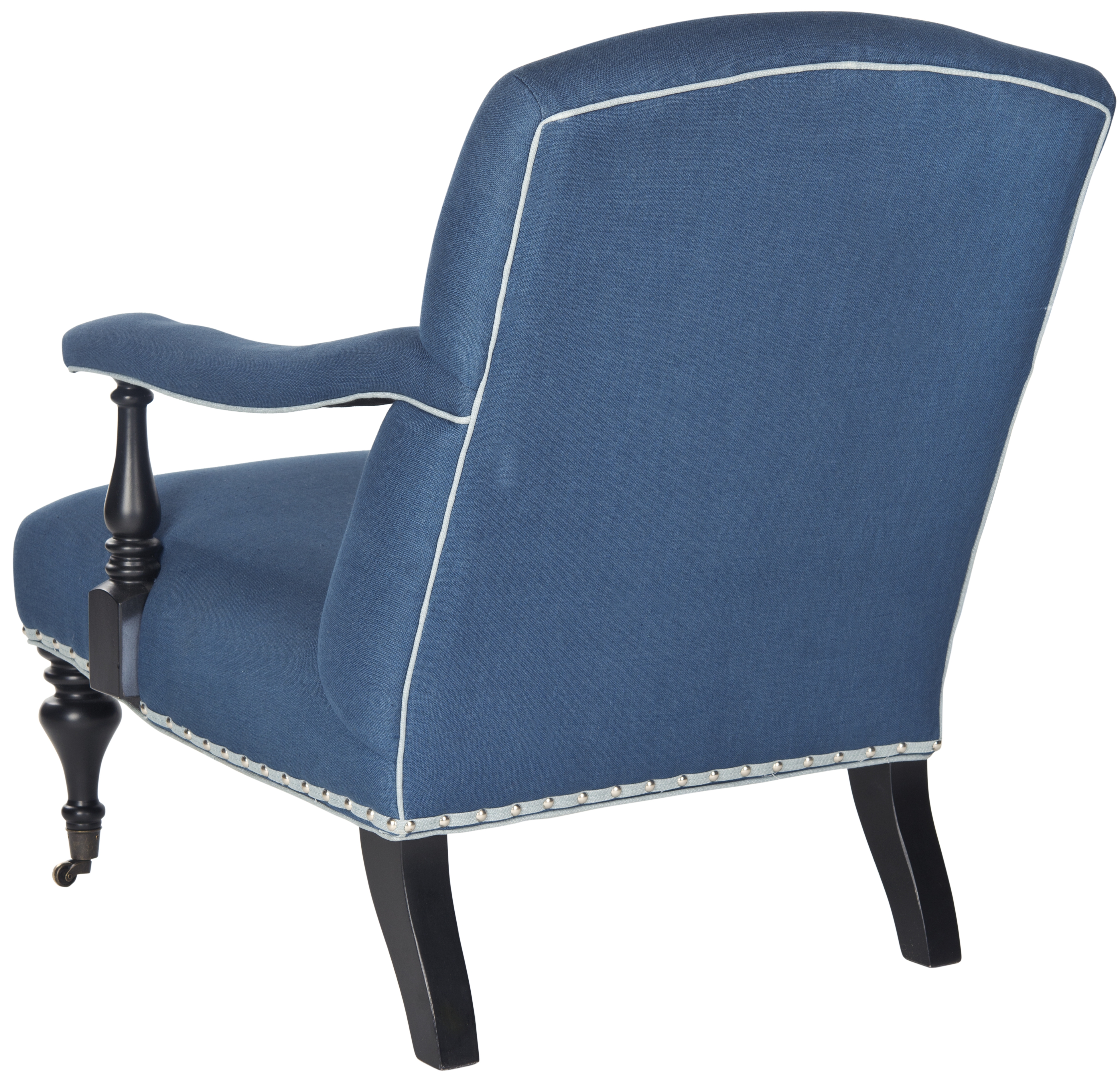Devona Arm Chair - Silver Nail Heads - Steel Blue/Black - Arlo Home - Image 1