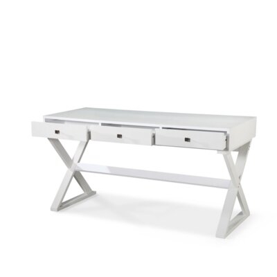 3 Drawers Desk With White Base - Image 0