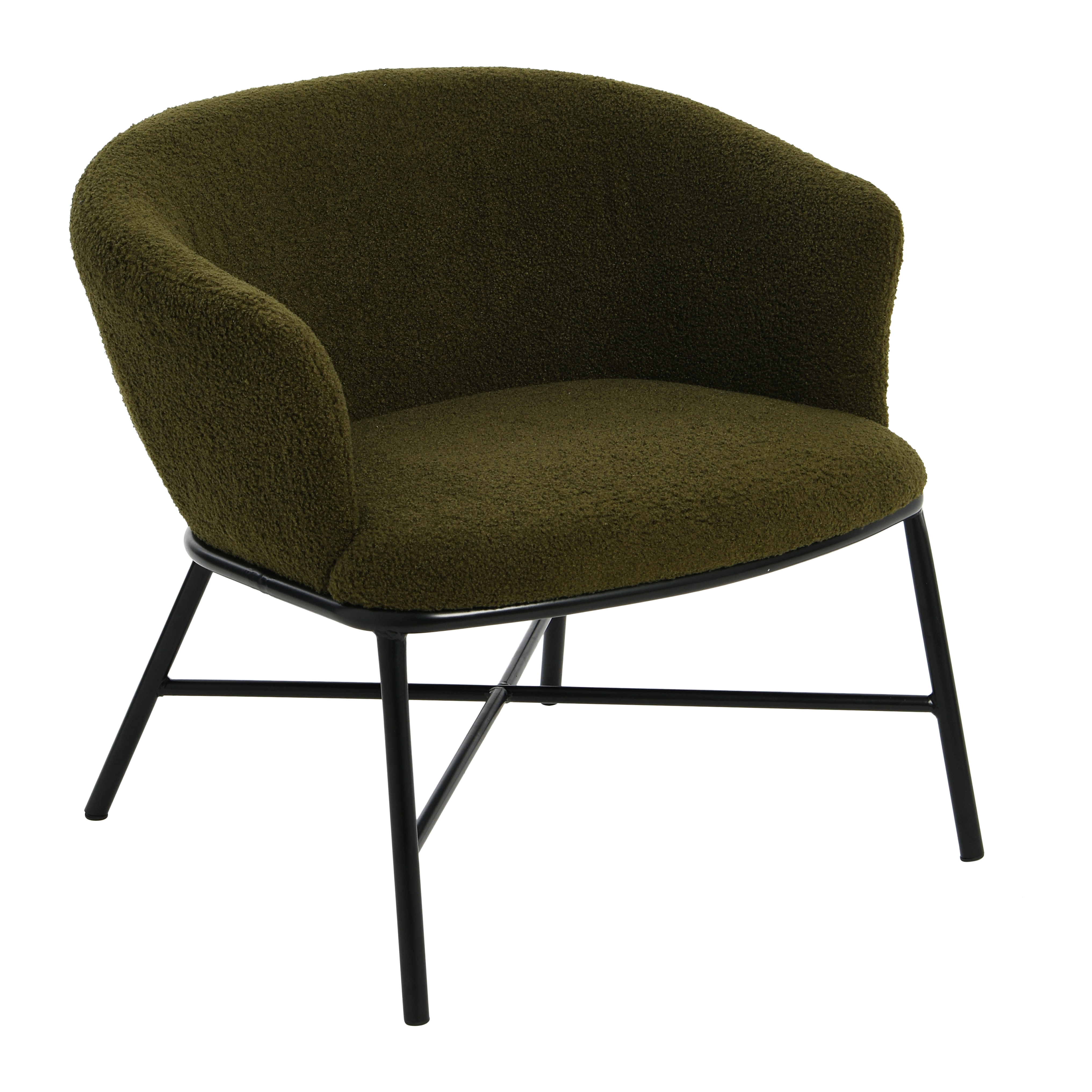 Bowery Boucle Upholstered Armchair, Dark Green - Image 0