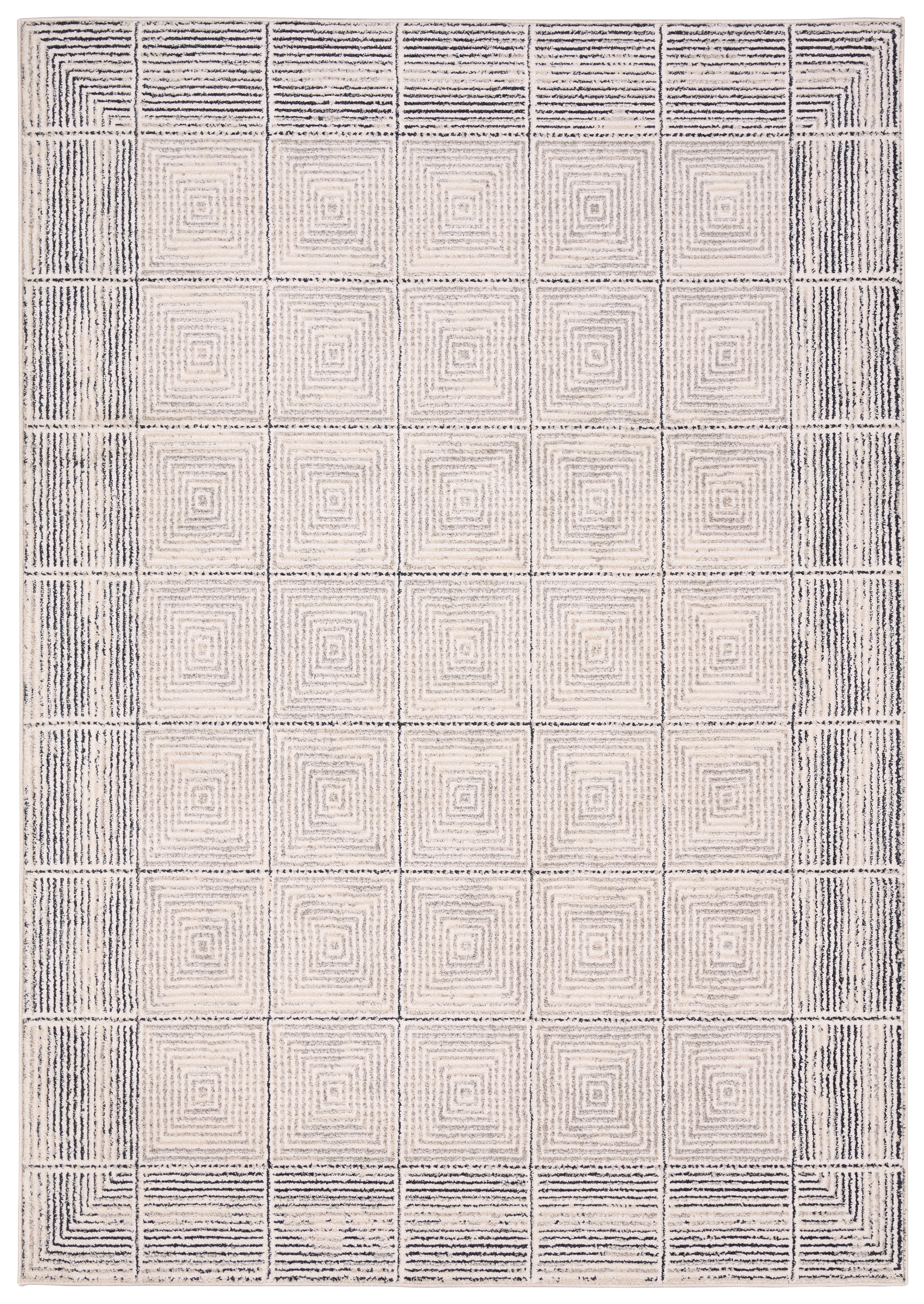 Label J Quadrant EVA03 Geometric Ivory Area Rug (6'x9') - Image 0