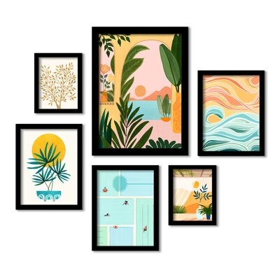 Ocean View 2 by Modern Tropical - 6 Piece Picture Frame Print Set on Paper - Image 0