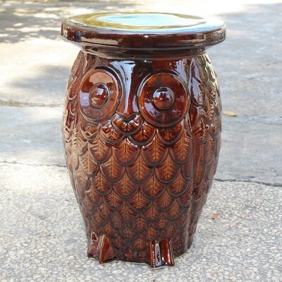 Evgenij Owl Ceramic Garden Stool - Image 0
