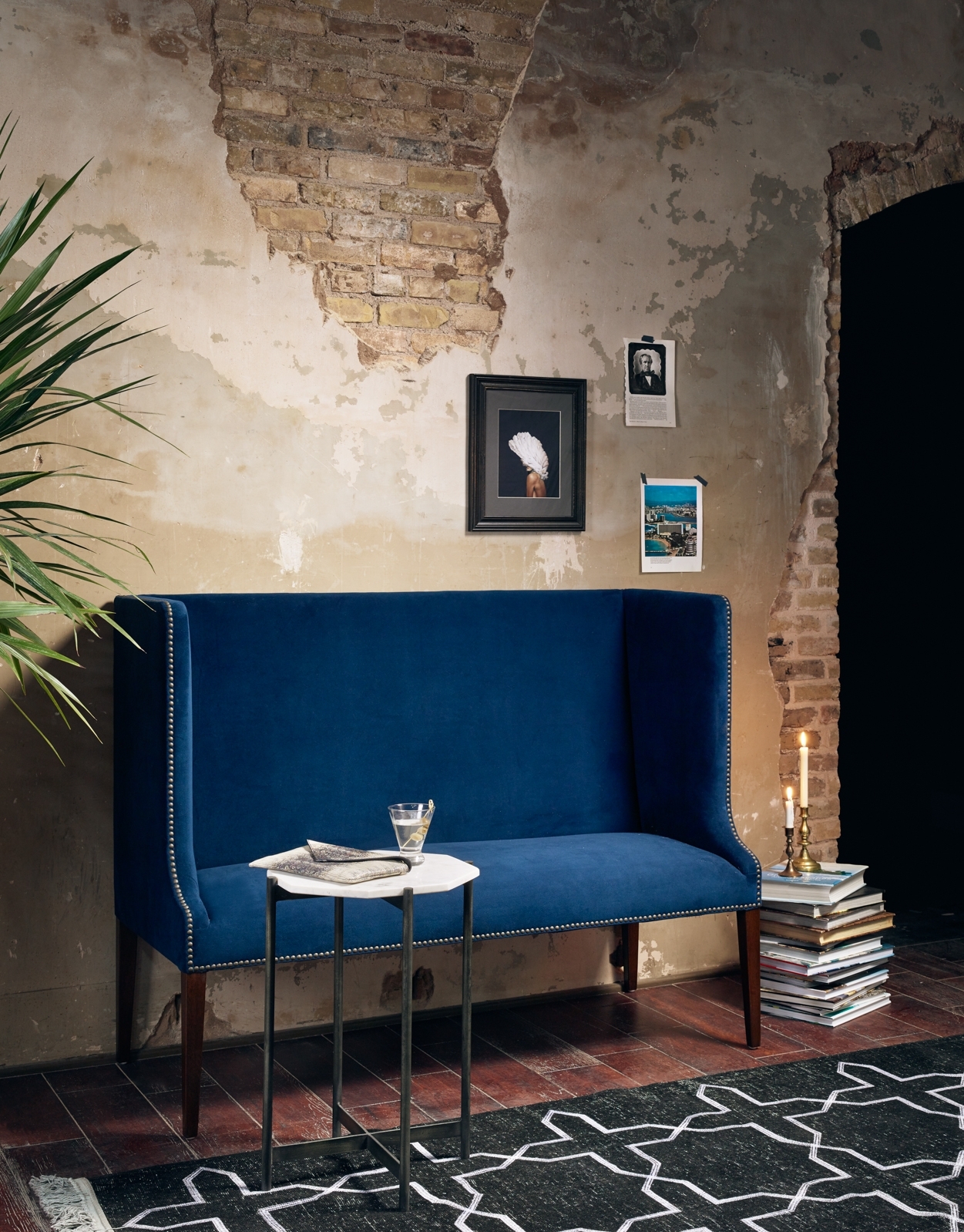 Adair Side Table - Polished White Marble - Image 3