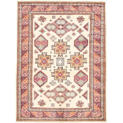 One-of-a-Kind Hypoluxo Hand-Knotted 2010s Gazni Beige 7' x 9'5" Wool Area Rug - Image 0