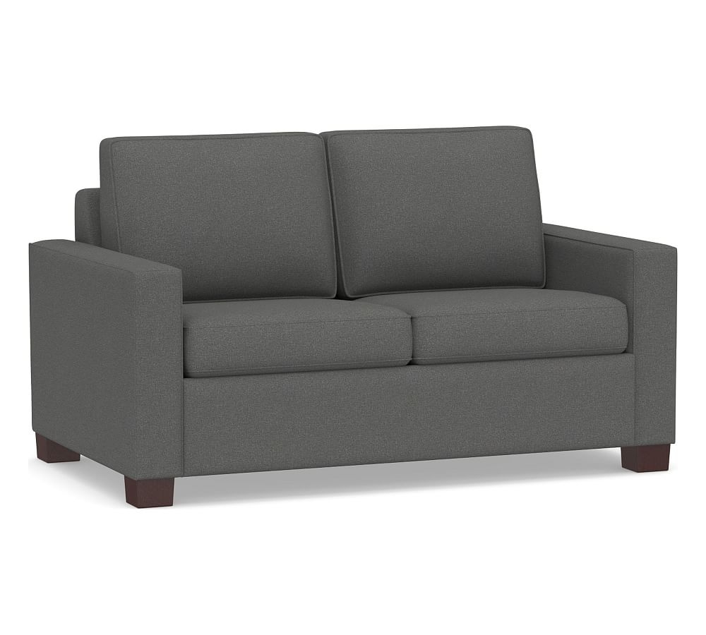 Cameron Square Arm Upholstered Deluxe Full Sleeper Sofa, Polyester Wrapped Cushions, Park Weave Charcoal - Image 0