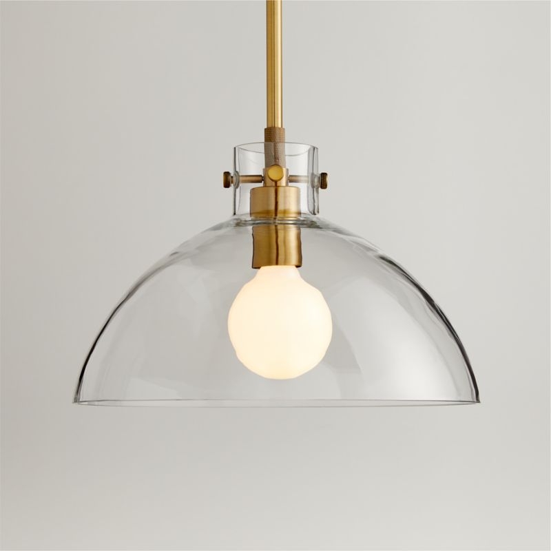 Dakota Brass Pendant Light with Large Clear Glass Dome 12.5" - Image 4