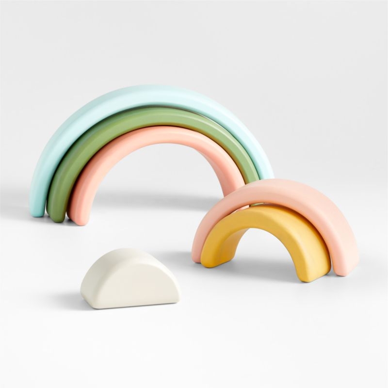 Wonder & Wise by Asweets Rainbow Wooden Kids Stacking Toy - Image 2