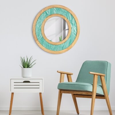 Patrice Teal Tropical Modern and Contemporary Accent Mirror - Image 0