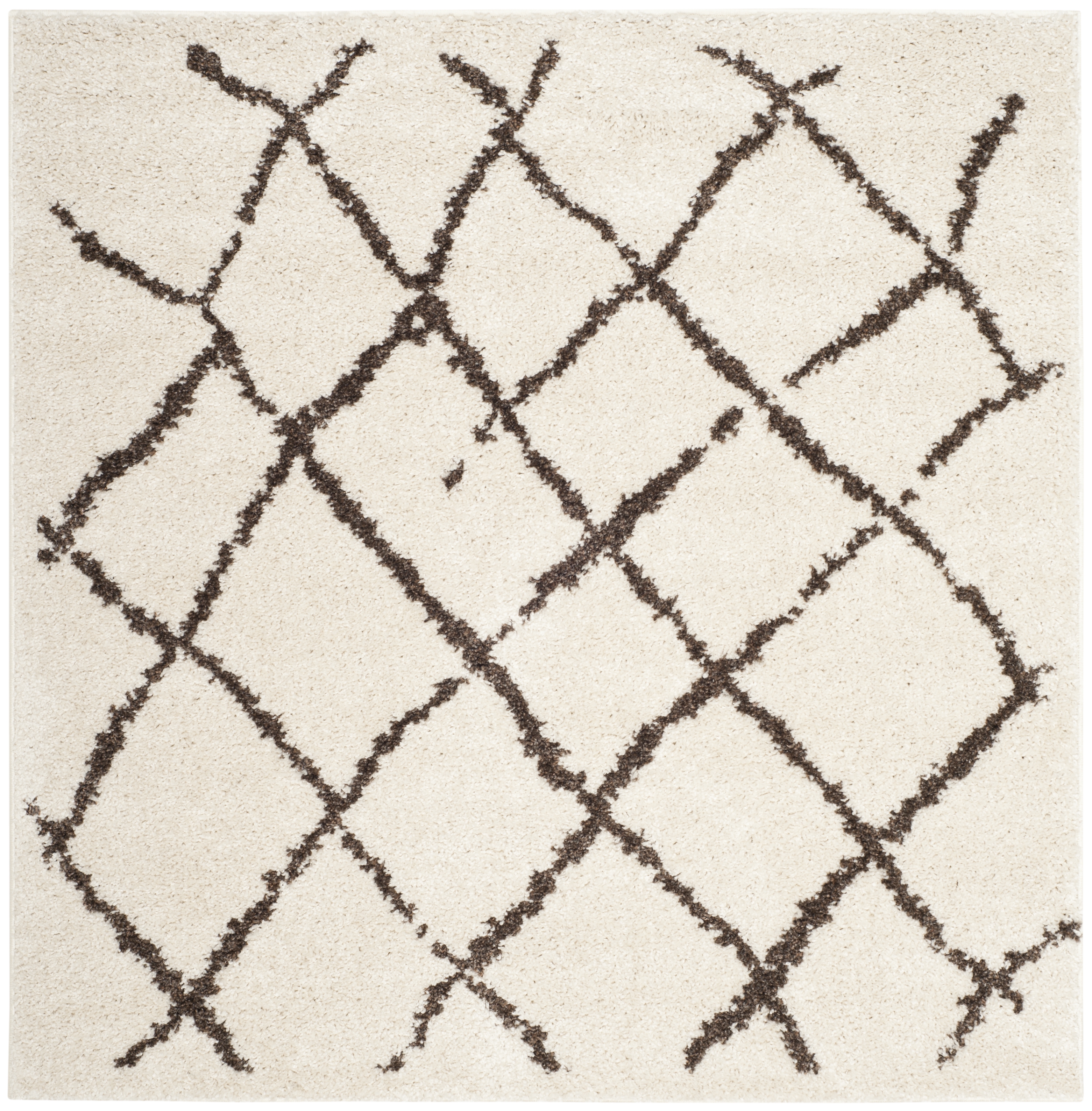 Arlo Home Woven Area Rug, BER162A, Cream/Brown,  5' 1" X 5' 1" Square - Image 0