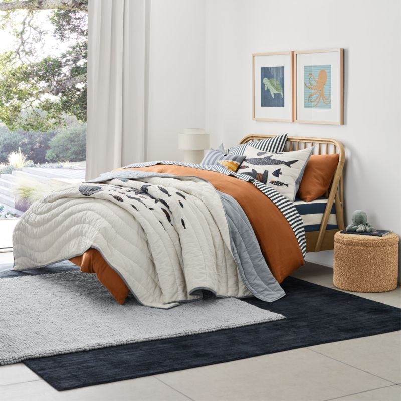 Bodie Spindle Natural Oak Wood Kids Queen Bed - Image 4