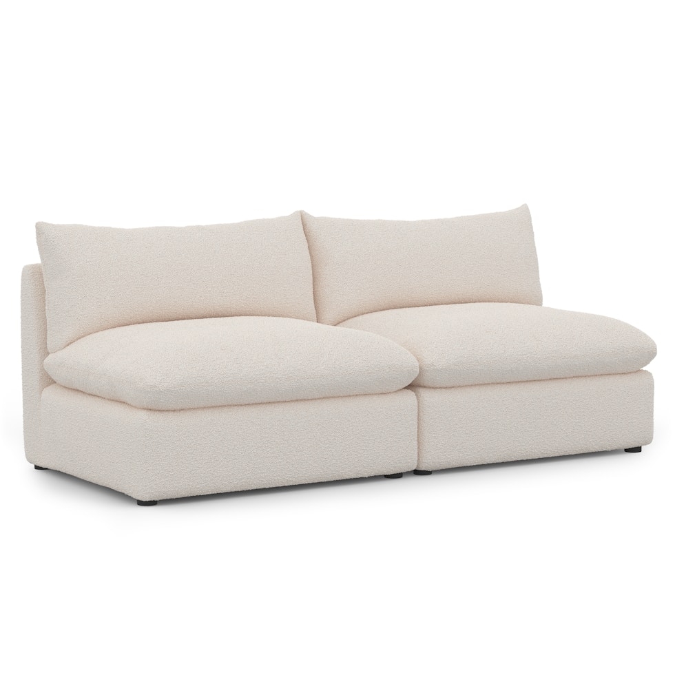 Leigh 79" Armless Modular Sofa - Ivory Wool Bouclé - Image 0
