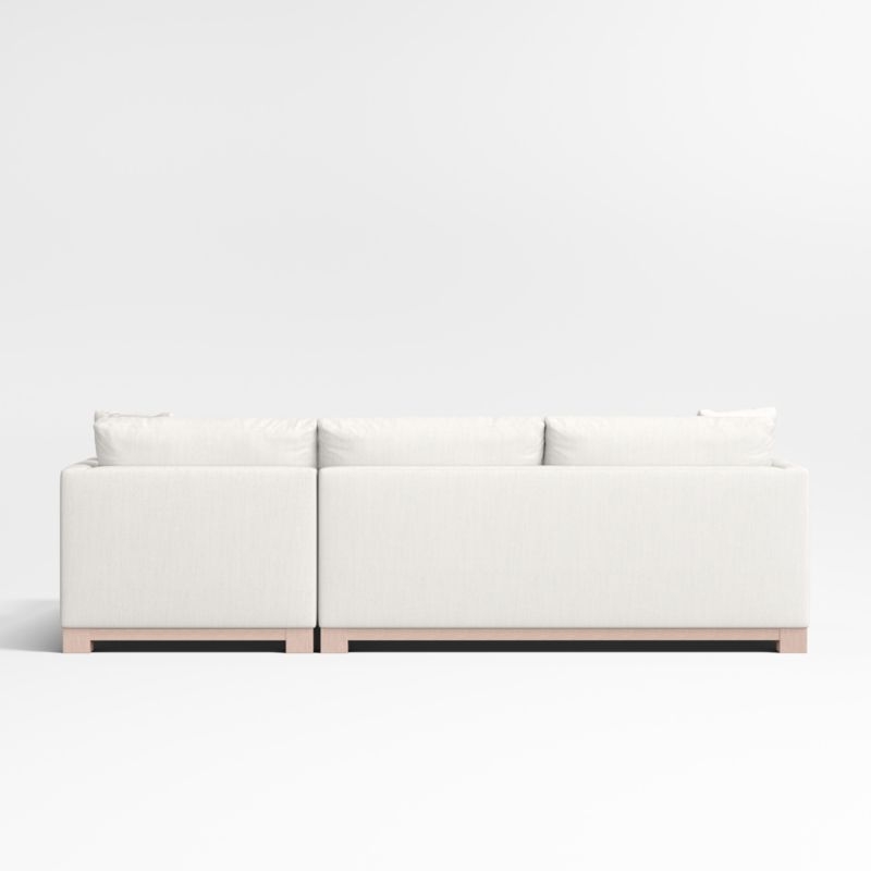 Gather Deep Wood Base Bench 2-Piece Chaise Sectional Sofa - Image 10