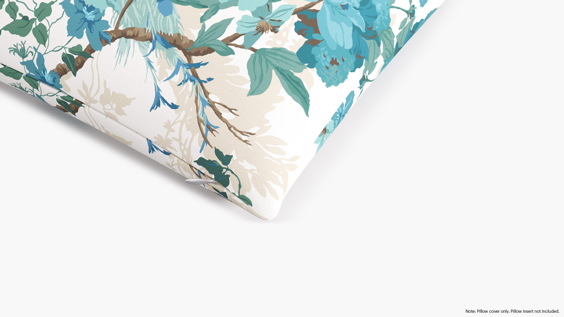 Throw Pillow Cover 20", Turquoise Peacock Park, 20" x 20" - Image 1