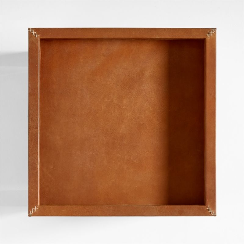 Shinola Runwell Leather and Wood End Table with Shelf - Image 4