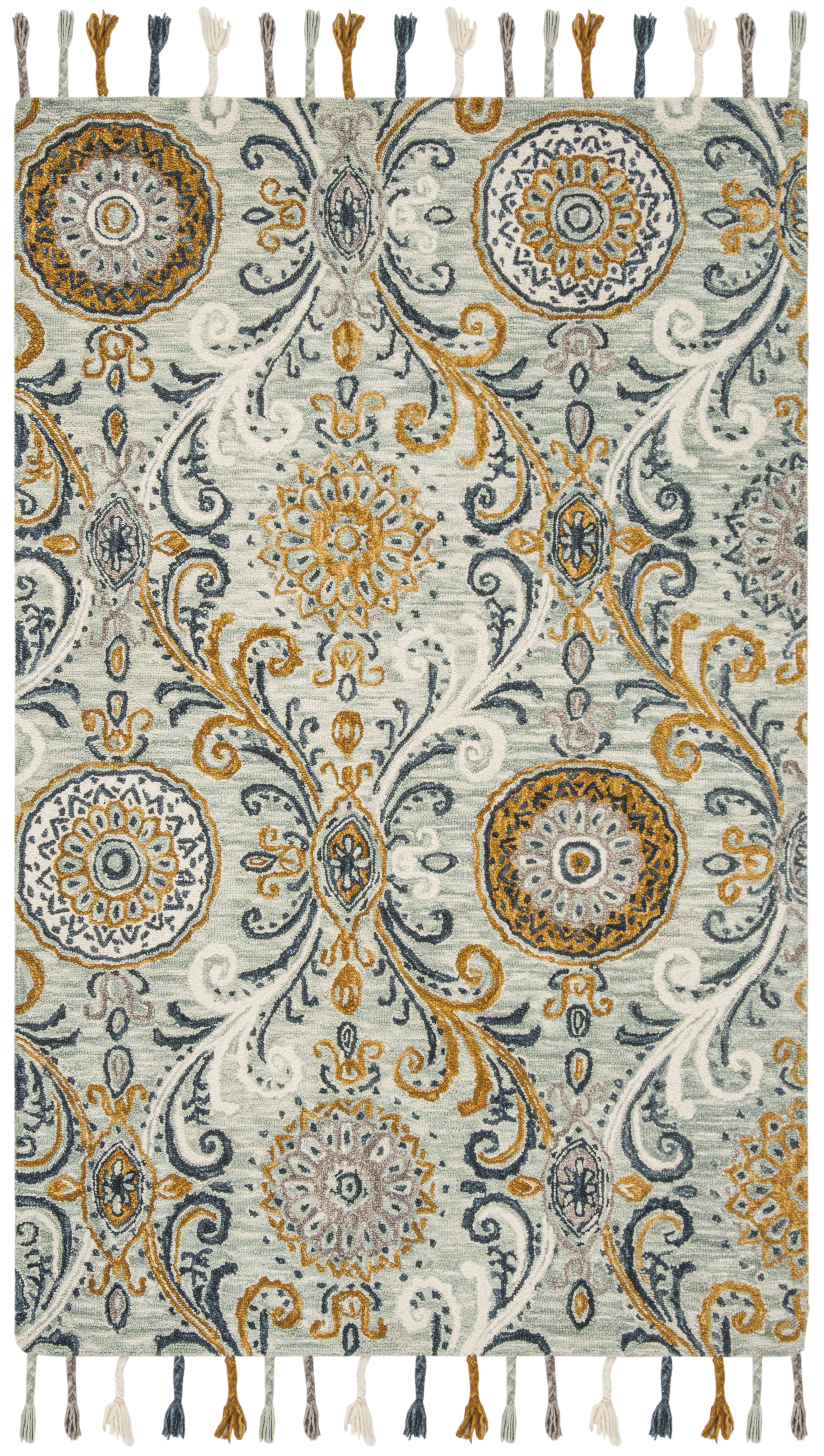 Arlo Home Hand Hooked Area Rug, SZN209A, Light Green/Ivory,  5' X 8' - Image 0