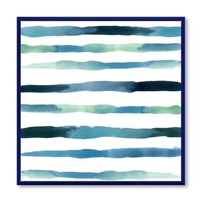 Aquatic Dark Blue Verticals - Modern Canvas Wall Art Print-FL37319 - Image 0