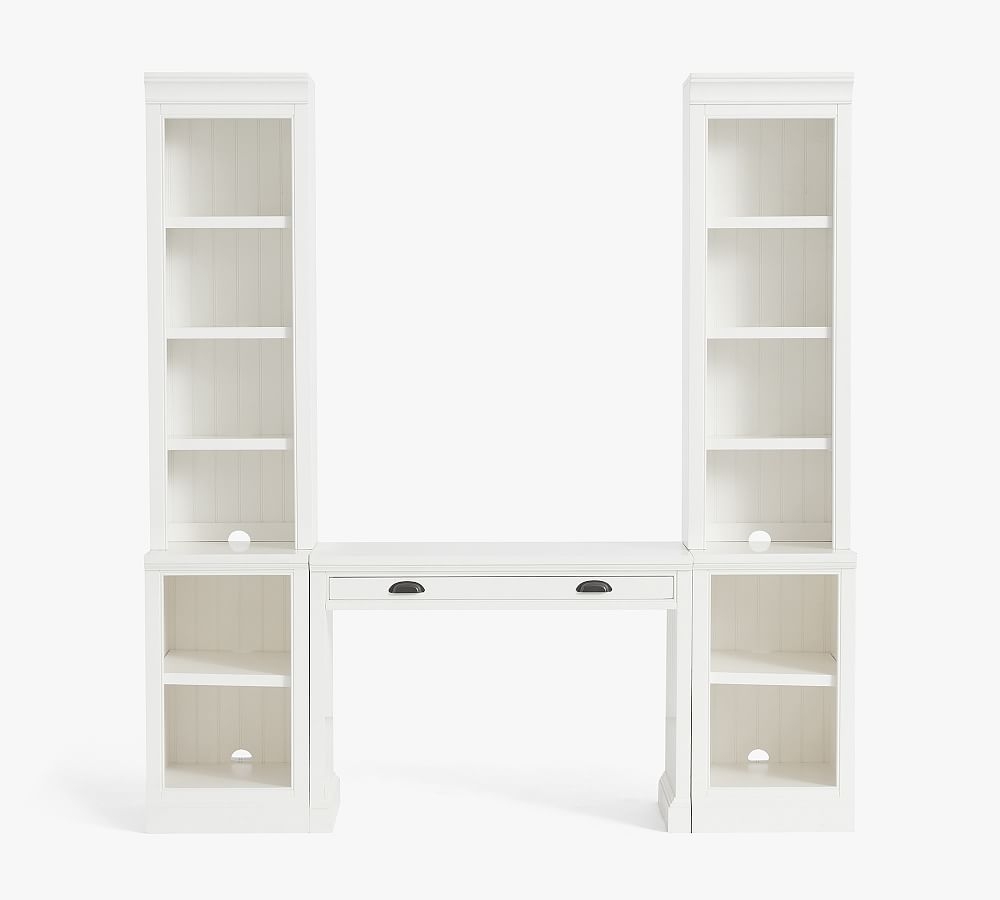 Aubrey 78" Desk with Bookcases, Dutch White - Image 0
