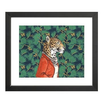 Jaguar Art Print, White Frame, 8x10 - Image 1