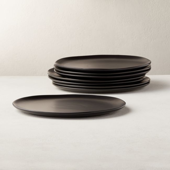 Crisp Matte Black Dinner Plate Set of 8 - Image 0