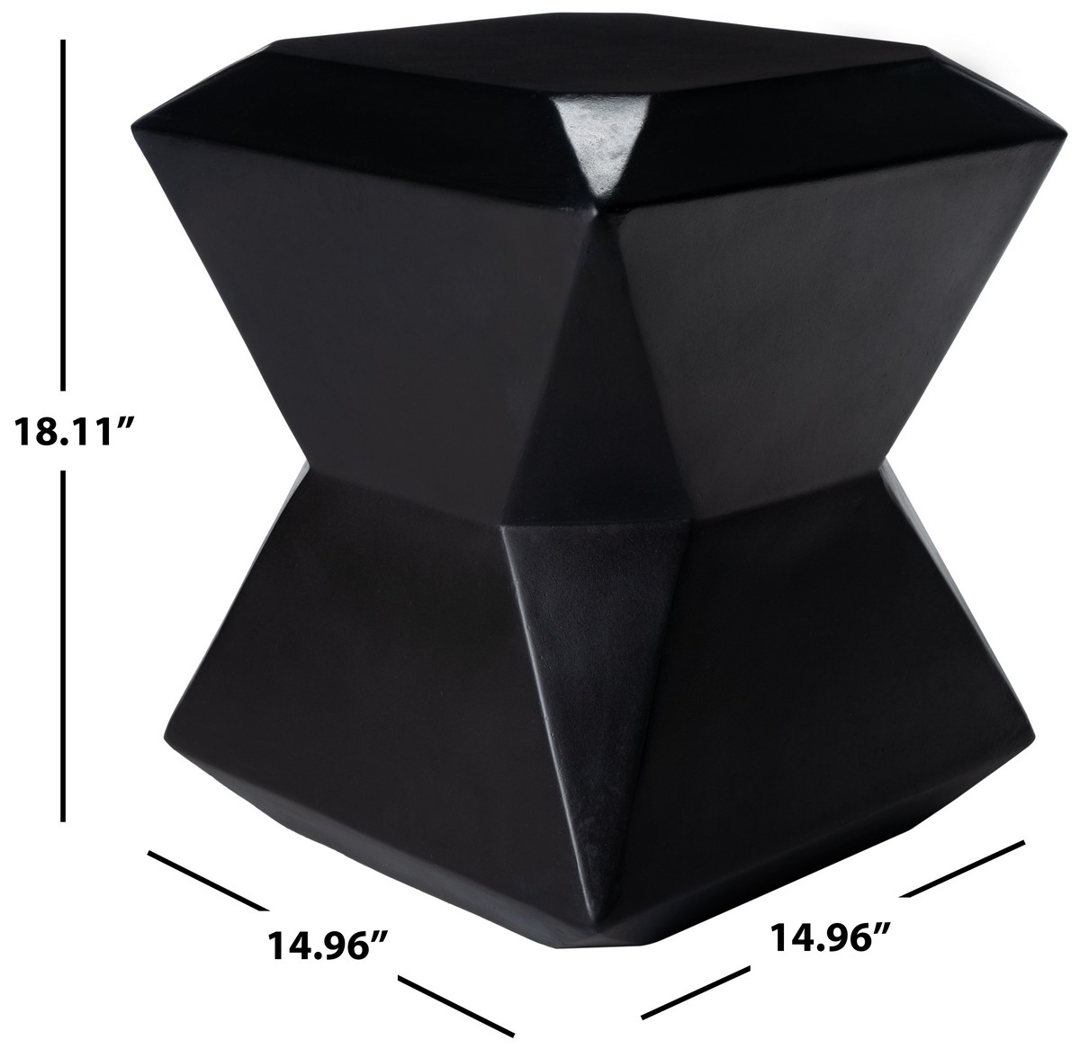 Conan Concrete Accent Stool - Black - Safavieh - Image 7