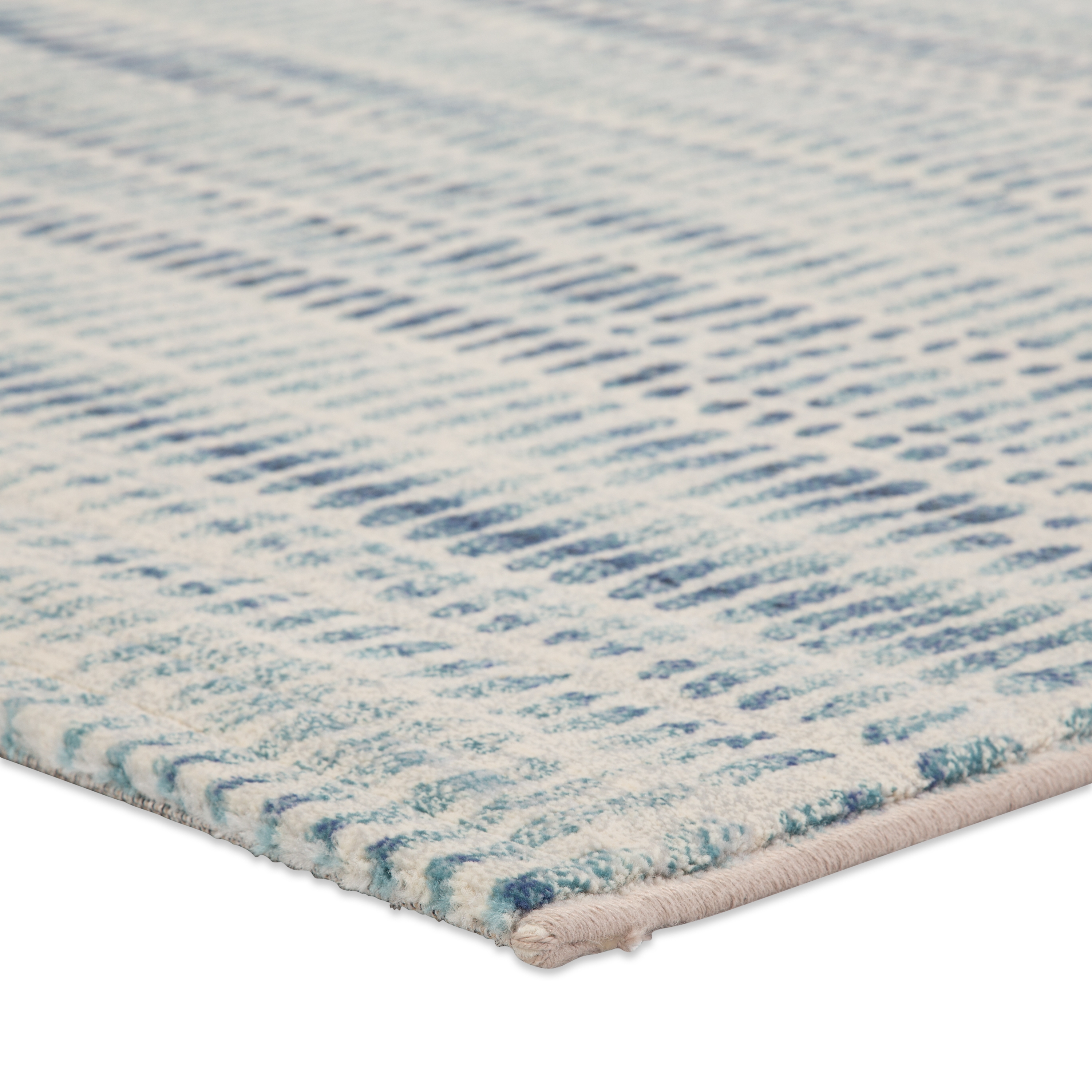 Escape Abstract Blue/ White Area Rug (5'3" X 7'6") - Image 1