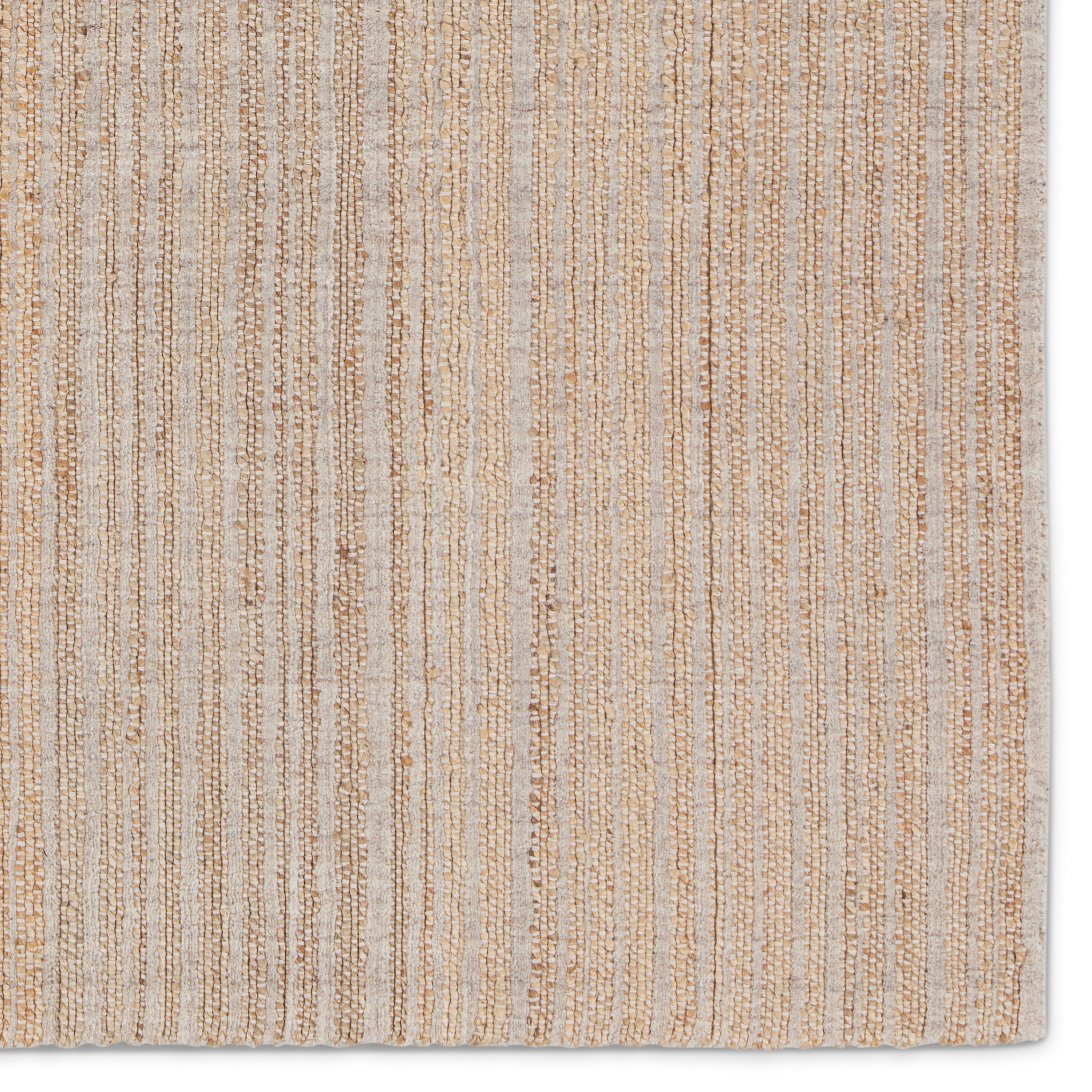 Abdar Handmade Striped Tan/ Gray Area Rug (10'X14') - Image 3