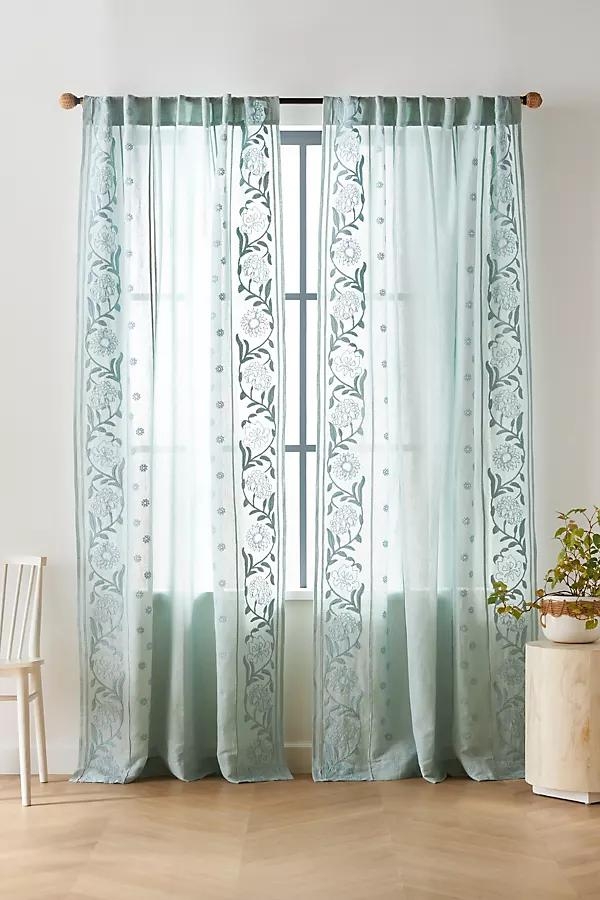 Manette Embroidered Cotton Linen Sheer Curtain - Image 0