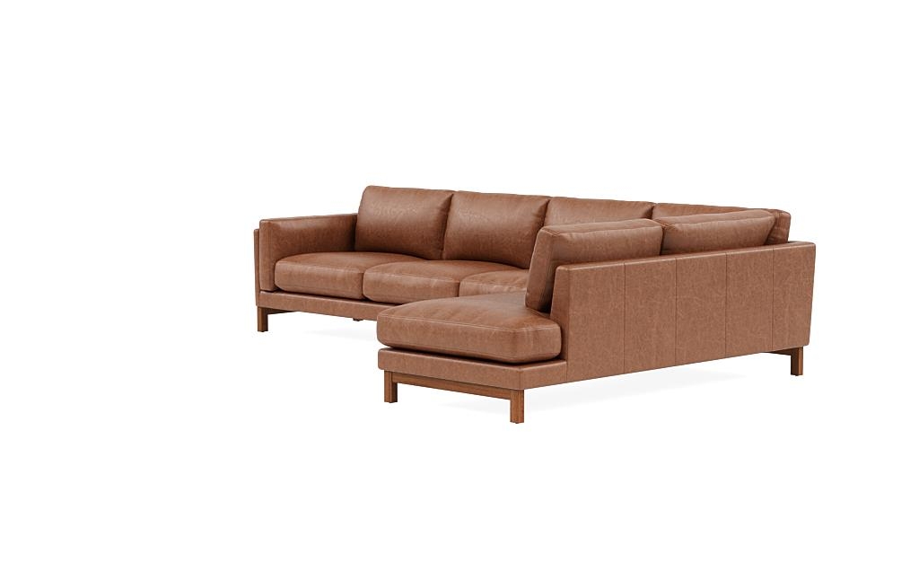 Gaby Leather 4-Seat Sectional with Right Bumper - Image 2