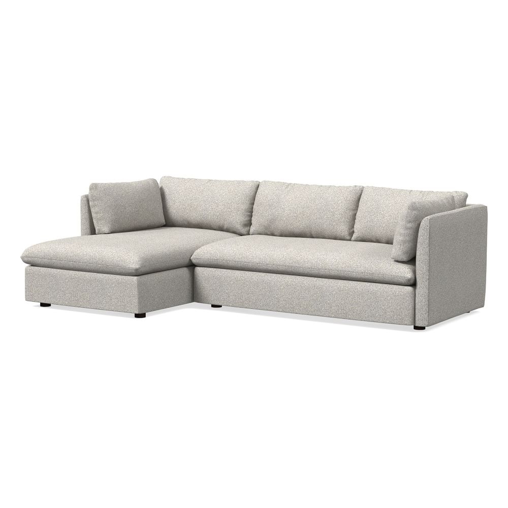 Shelter 105" Left 2-Piece Chaise Sectional, Chenille Tweed, Storm Gray - Image 0