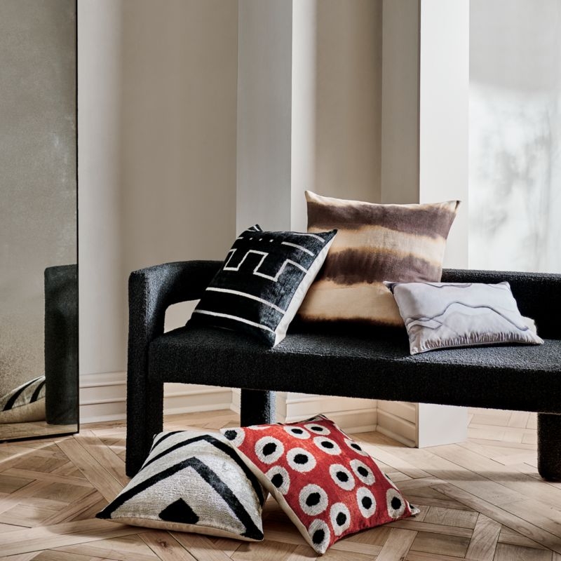 Lines Turkish Black Silk Throw Pillow Cover 20"x20" - Image 6