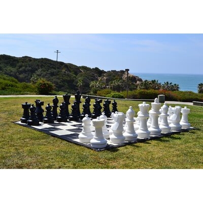 25 Inch Giant Plastic Chess Set with Quick Fold Nylon Board - Image 0
