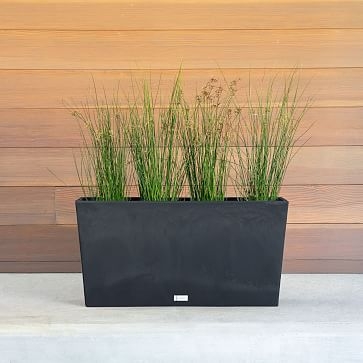 Midori Planter, Small, 31"W x 10"D x 15.25"H, Black - Image 2