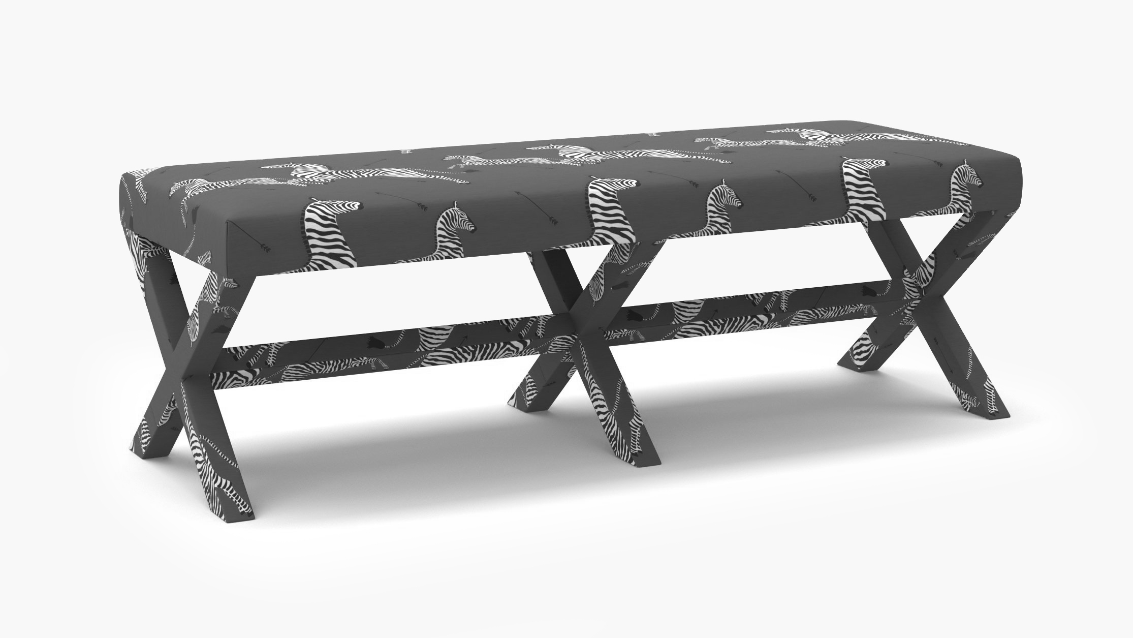 Double X Bench, Slate Zebra - Image 1