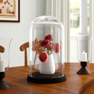 Keeley Decorative Glass Dome Bell Jar with Wood Base - Image 0