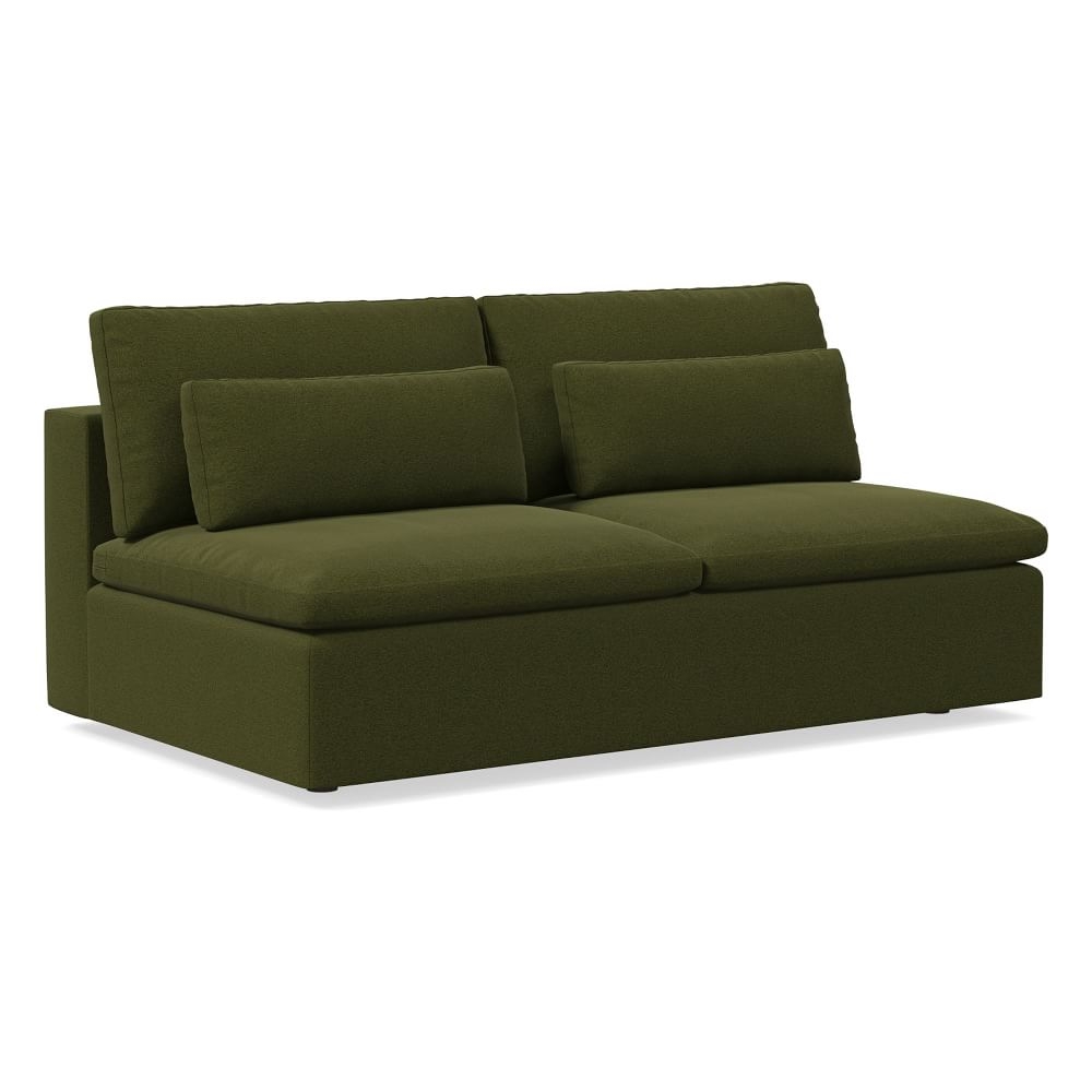 Harmony Modular Armless Double, Down, Distressed Velvet, Tarragon, Concealed Supports - Image 0
