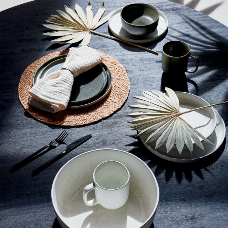 Drift White Pasta Bowls with Reactive Glaze Set of 6 - Image 3