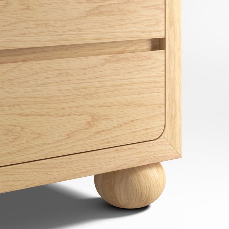 Emery 52" Natural Oak Wood Wide 6-Drawer Kids Dresser - Image 6