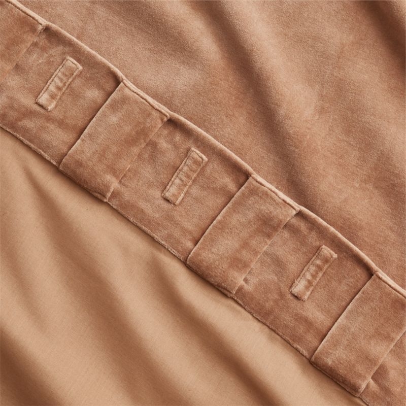 Light Brown Organic Cotton Velvet Window Curtain Panel 48"x108" - Image 4