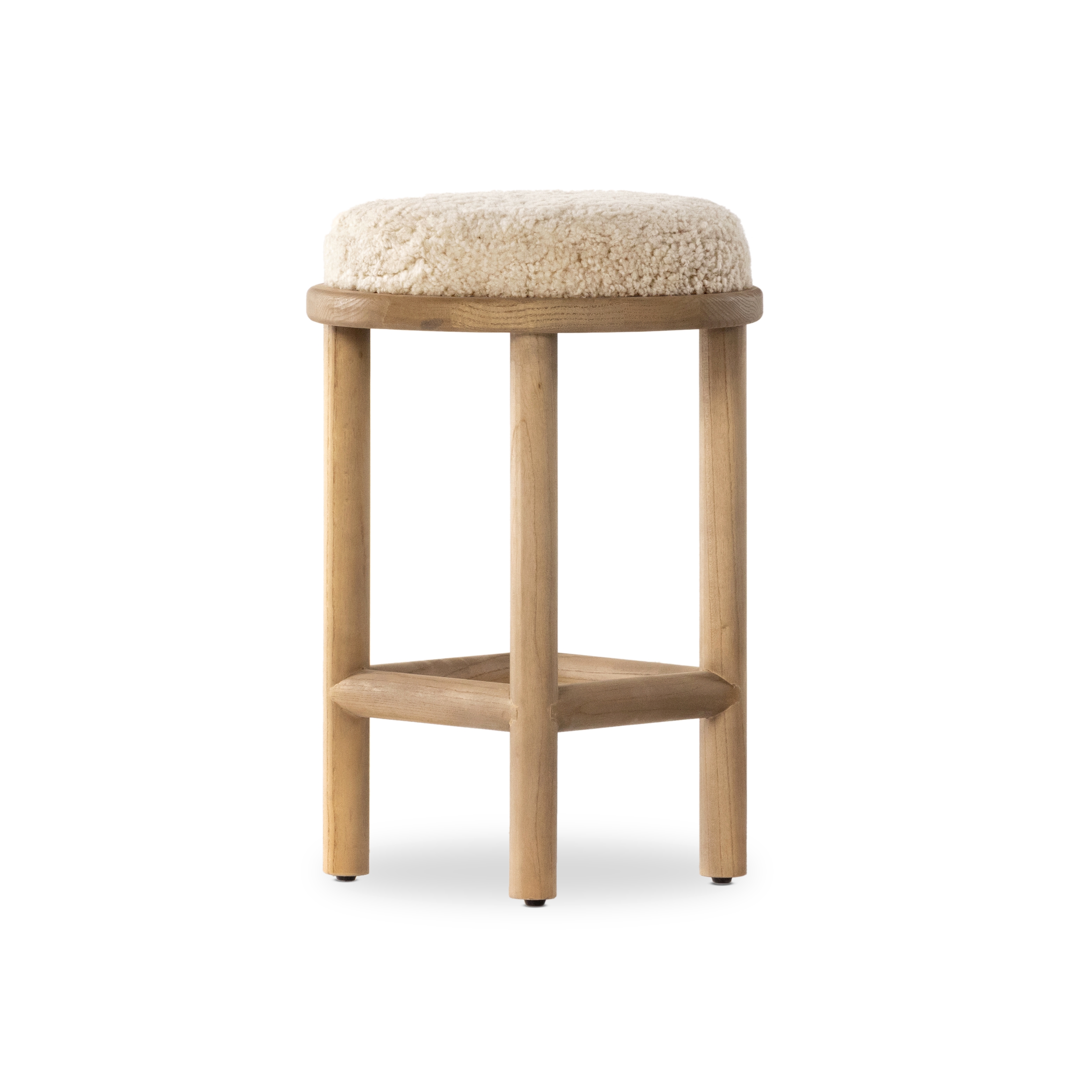 Saldino Bar + Counter Stool - Beige Shearling - Image 0