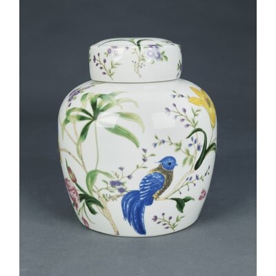 Birds And Flowers, Round Ginger Jar With Lid - Image 0