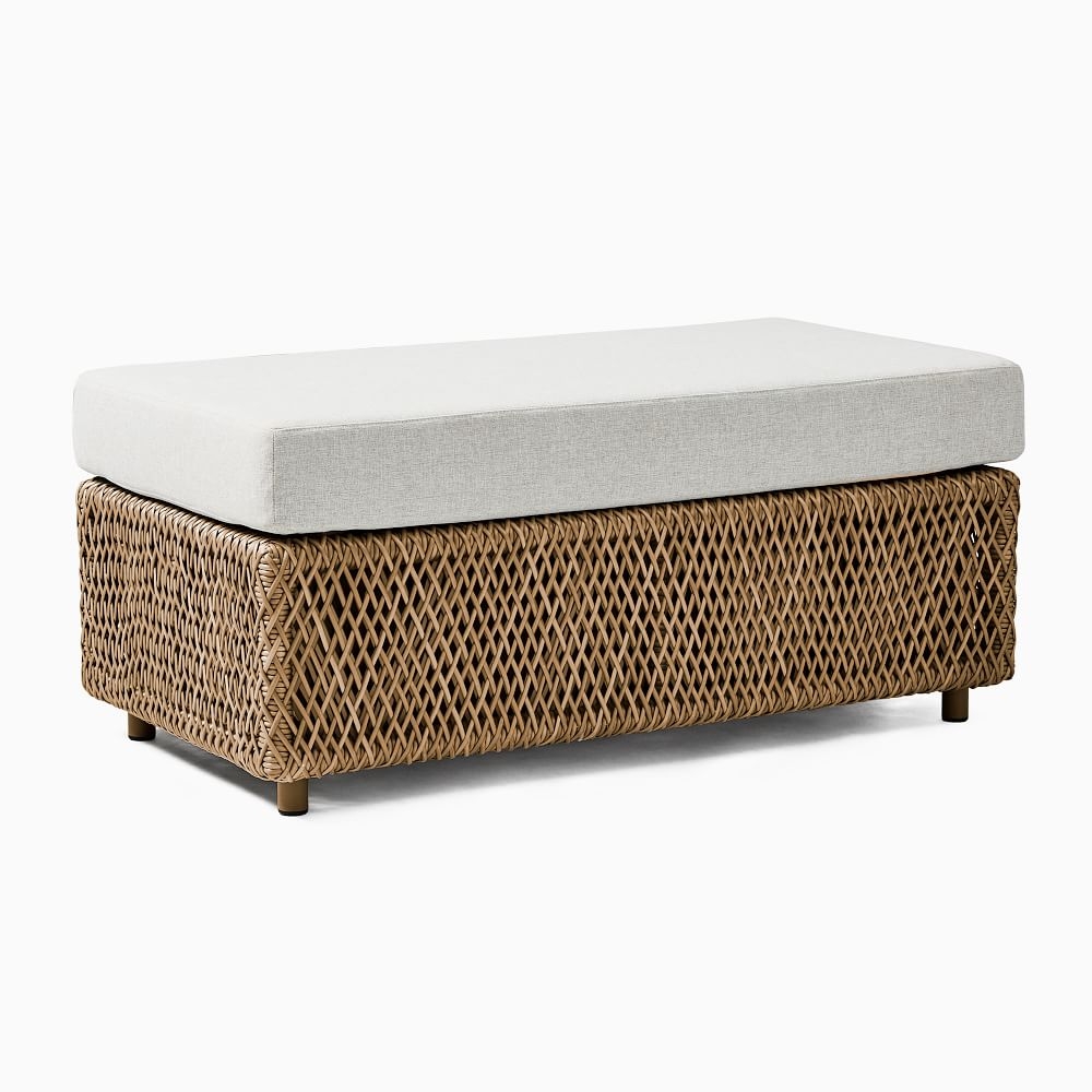 Coastal Ottoman, All Weather Wicker, Natural - Image 0